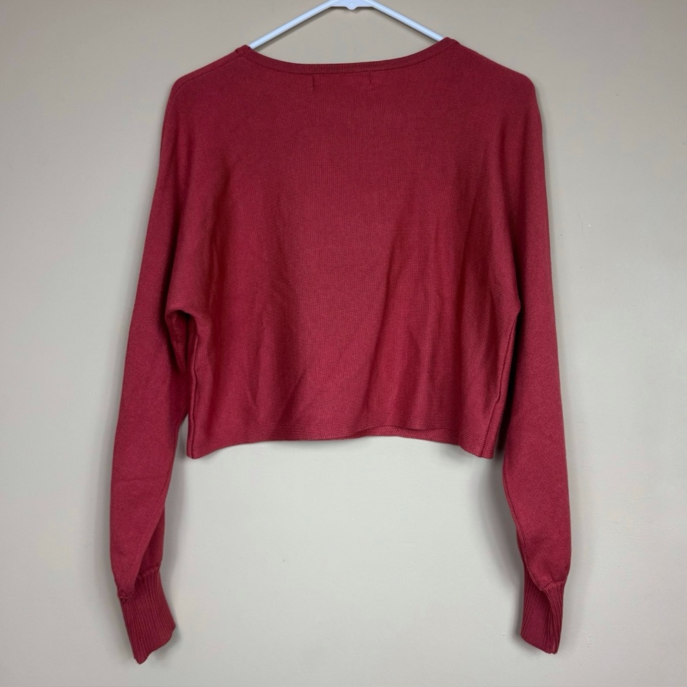 Fashion Elegant Puff Sleeve Knit Skirt Set in Rust Size Small - Picture 10 of 14